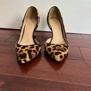 J. Crew Leopard Print Women's D'orsay heels